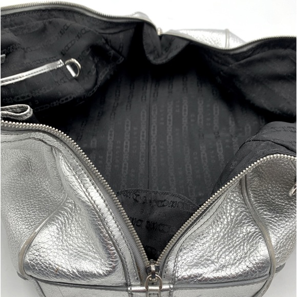 Auth Celine Silver Metallic Pebble Grain Leather Handbag - Picture 12 of 12